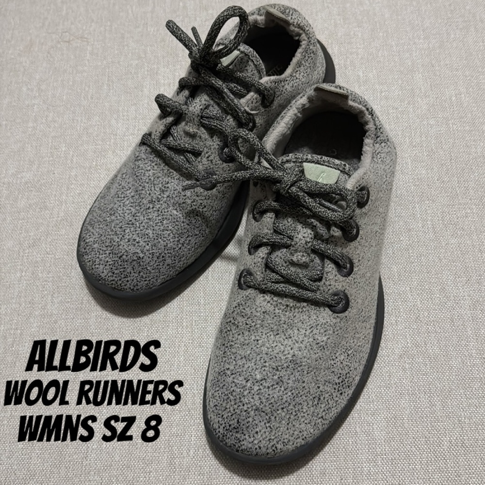 Wmns Allbirds Wool Runners-Sz 8-Light Grey with Dark Grey Soles